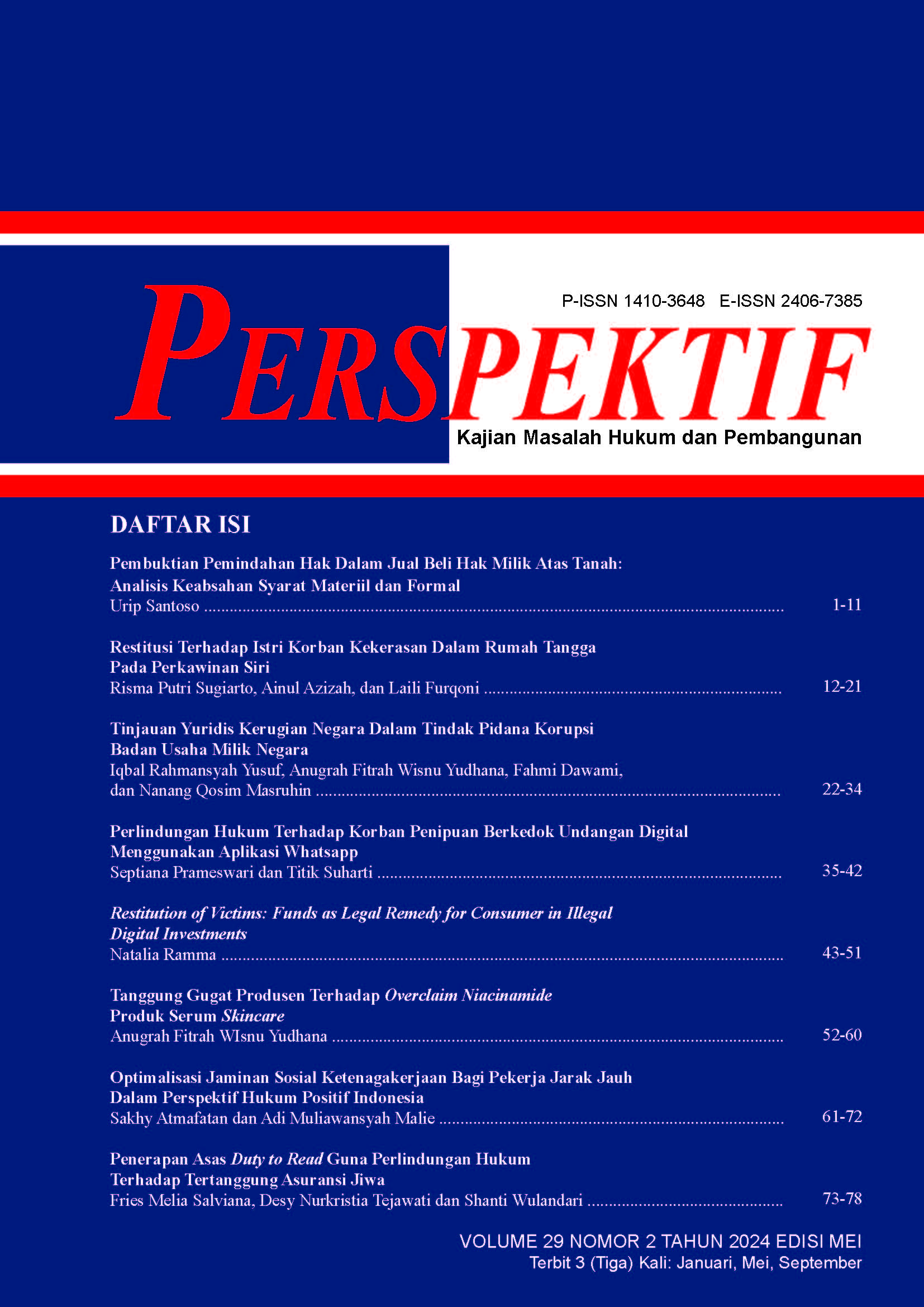 					View Vol. 31 No. 1 (2026): Edisi Januari
				